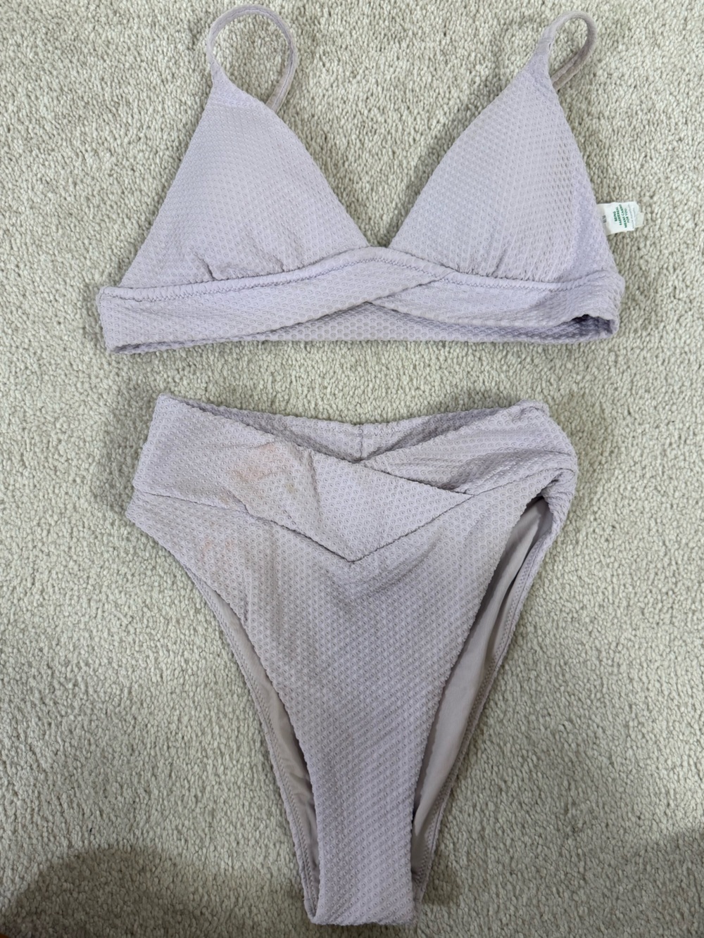 aerie Soft Lavender Textured Bikini Set